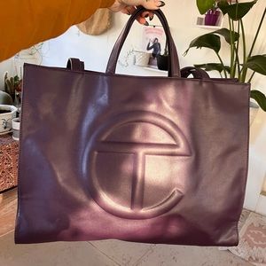 Large Purple TELFAR shopping bag